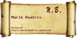 Marik Beatrix névjegykártya